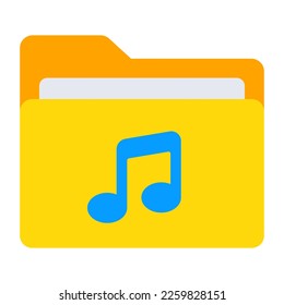 Creative design icon of music folder 