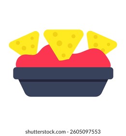 Creative design icon of nachos