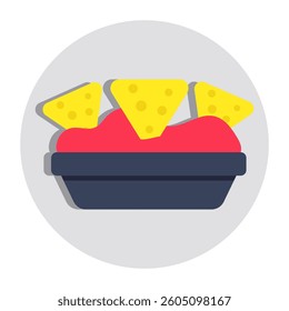 Creative design icon of nachos