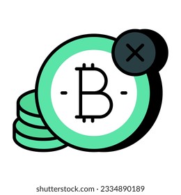 Creative design icon of no bitcoin 