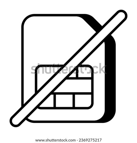 A creative design icon of no sim 