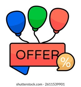 Creative design icon of offer balloons