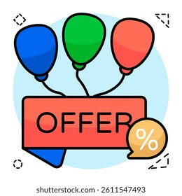 Creative design icon of offer balloons