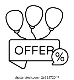 Creative design icon of offer balloons
