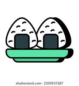 Kreatives Design-Symbol für Onigiri 