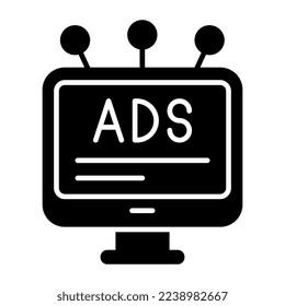 Icono de diseño creativo del anuncio en línea