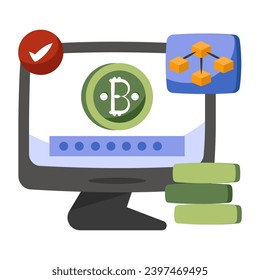 Ein kreatives Design-Symbol für das Bitcoin-Passwort im Internet 

