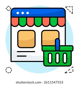 Creative design icon of online grocery
