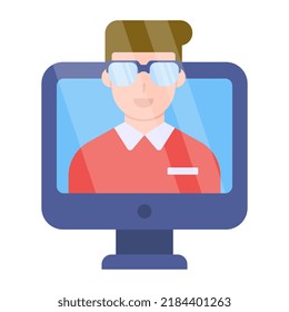 Creative design icon of online person