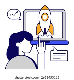 Creative design icon of online startup
