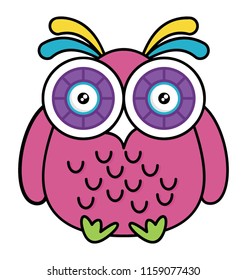 
Creative design icon of owl cartoon
