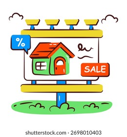 Icono de diseño creativo de publicidad inmobiliaria