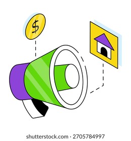 Icono de diseño creativo de la promoción de la propiedad