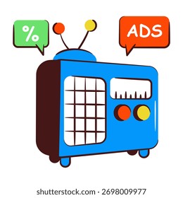 Icono de diseño creativo de anuncio de radio