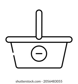 A creative design icon of remove from basket