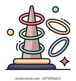 Creative design icon of ring toss