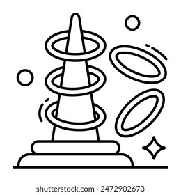 Creative design icon of ring toss