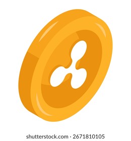 Creative design icon of ripple coin