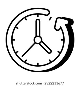 Creative design icon of round the clock 
