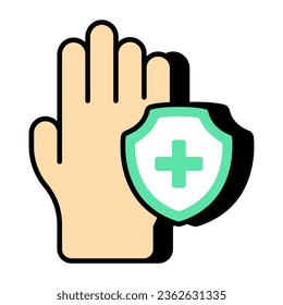 Creative design icon of safe hand
