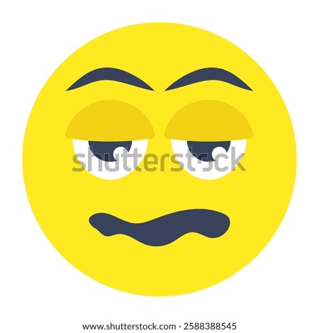 A creative design icon of screaming face
