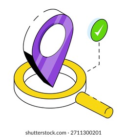 Icono de diseño creativo de la ubicación de búsqueda 