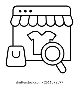 Creative design icon of search shopping