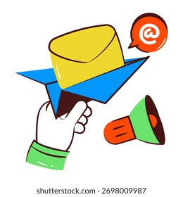 Icono de diseño creativo de enviar correo