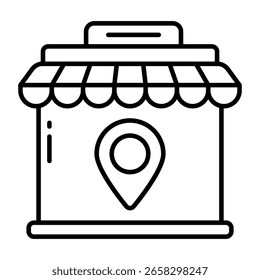 A creative design icon of shop location