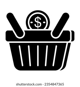 Un icono de diseño creativo de la canasta de compras