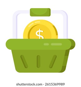 A creative design icon of shopping basket