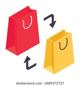 Creative design icon of shopping exchange