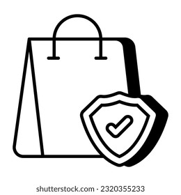 Creative design icon of shopping security