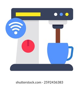 Creative design icon of smart coffee machine
