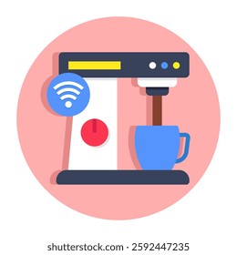 Creative design icon of smart coffee machine