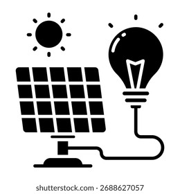 Creative design icon of solar bulb