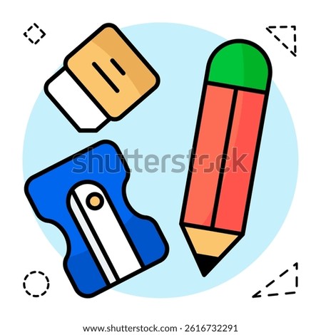 Creative design icon of stationary
