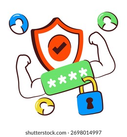 Creative design icon of strong password