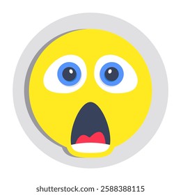 A creative design icon of surprised face
