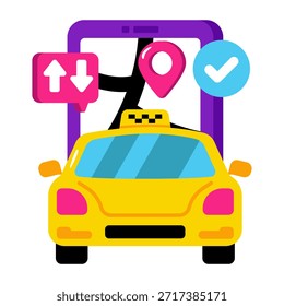 Un icono de diseño creativo de dirección de taxi 