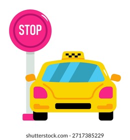 Icono de diseño creativo de parada de taxi