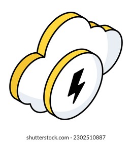 Creative design icon of thunderstorm