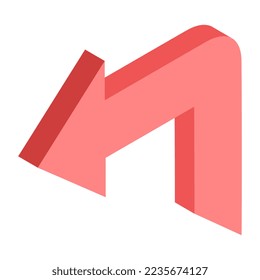 Un icono de diseño creativo de flecha de giro a la izquierda 