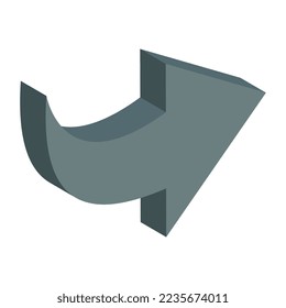 A creative design icon of turn right arrow 