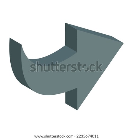 A creative design icon of turn right arrow 