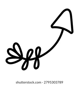 A creative design icon of turn upward right arrow 