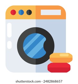 Creative design icon of washing machine