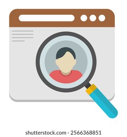 Creative design icon of web search employee