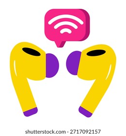 Creative design icon of wireless handsfree 