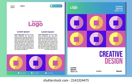 Creative Design, Idea, Design Template, Pink and Blue, Geometric and Modern Design